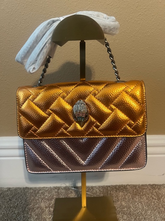 Kurt Geiger Handbags - Kurt Geiger Metallic Gold and Rose Quilted Leather Crossbody Bag